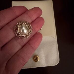 Elegant Gold and Pearl Chanel Earrings